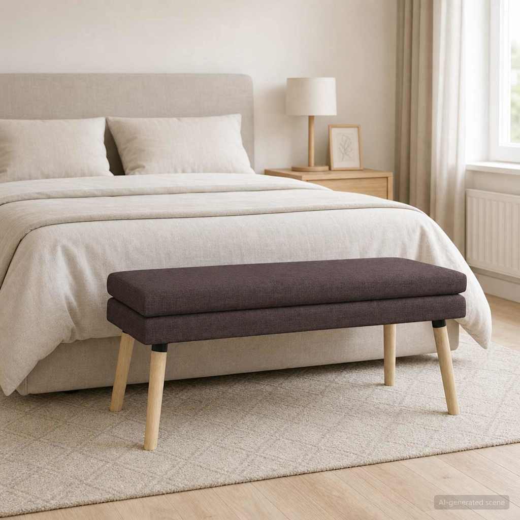 Doppellagige Bank Dunkelbraun 110 x 40 x 47 cm Stoff