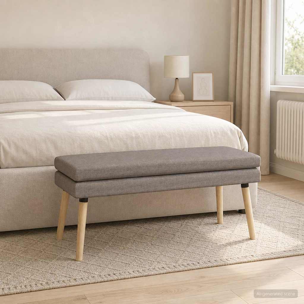 Doppellagige Bank Taupe 110 x 40 x 47 cm Stoff