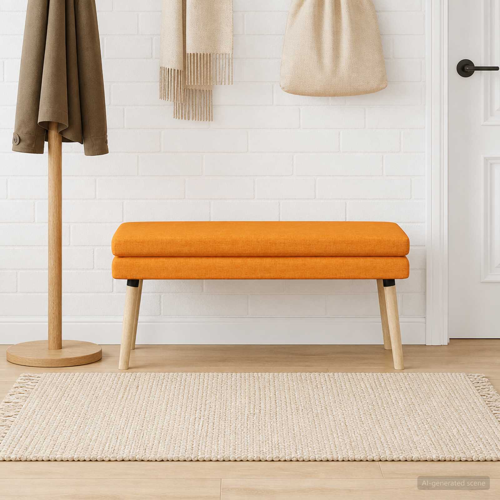 Doppellagige Bank Dunkelgelb 110 x 40 x 47 cm Stoff