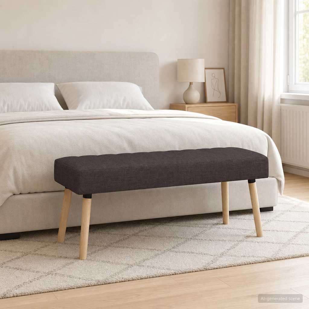 Kanalgepolsterte Bank Dunkelbraun 110 x 40 x 46 cm Stoff