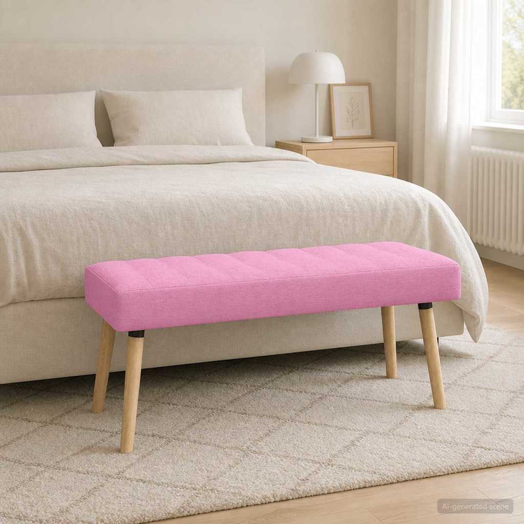 Kanalgepolsterte Bank Rosa 110 x 40 x 46 cm Stoff