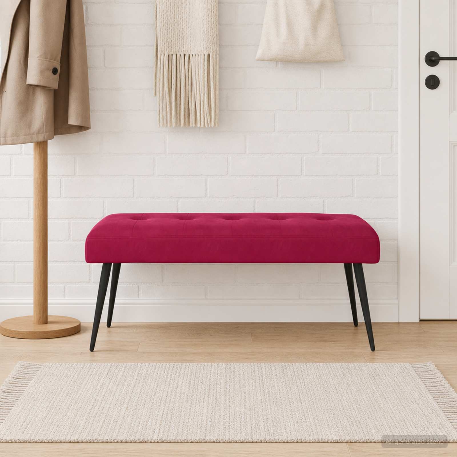Bank mit Knopfheftung Weinrot 110 x 40 x 46 cm Samt