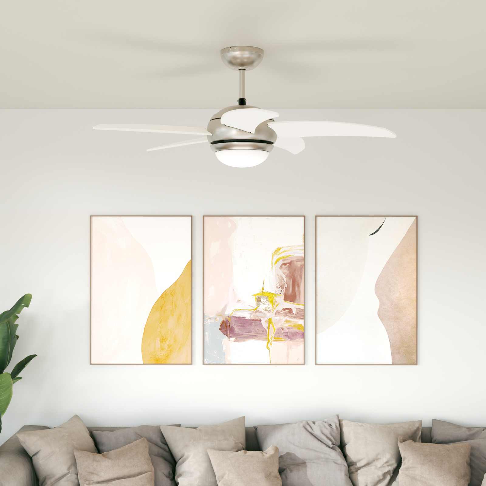 Deckenventilator mit Licht und Fernbedienung Ø 110 cm Weiß