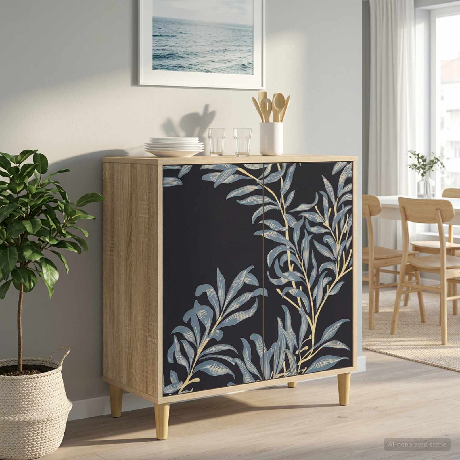 Sideboard DOKKUM Sonoma 69 x 33 x 75 cm Holzwerkstoff