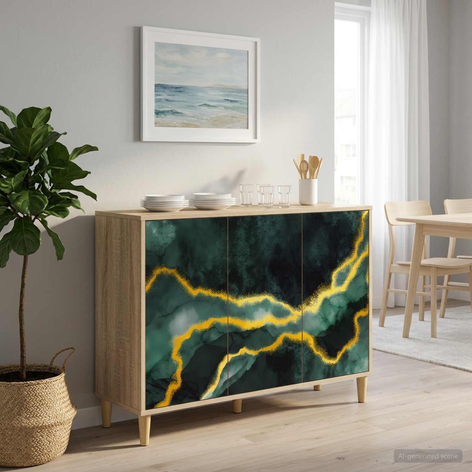 Sideboard WIJHE Sonoma 102 x 33 x 75 cm Holzwerkstoff