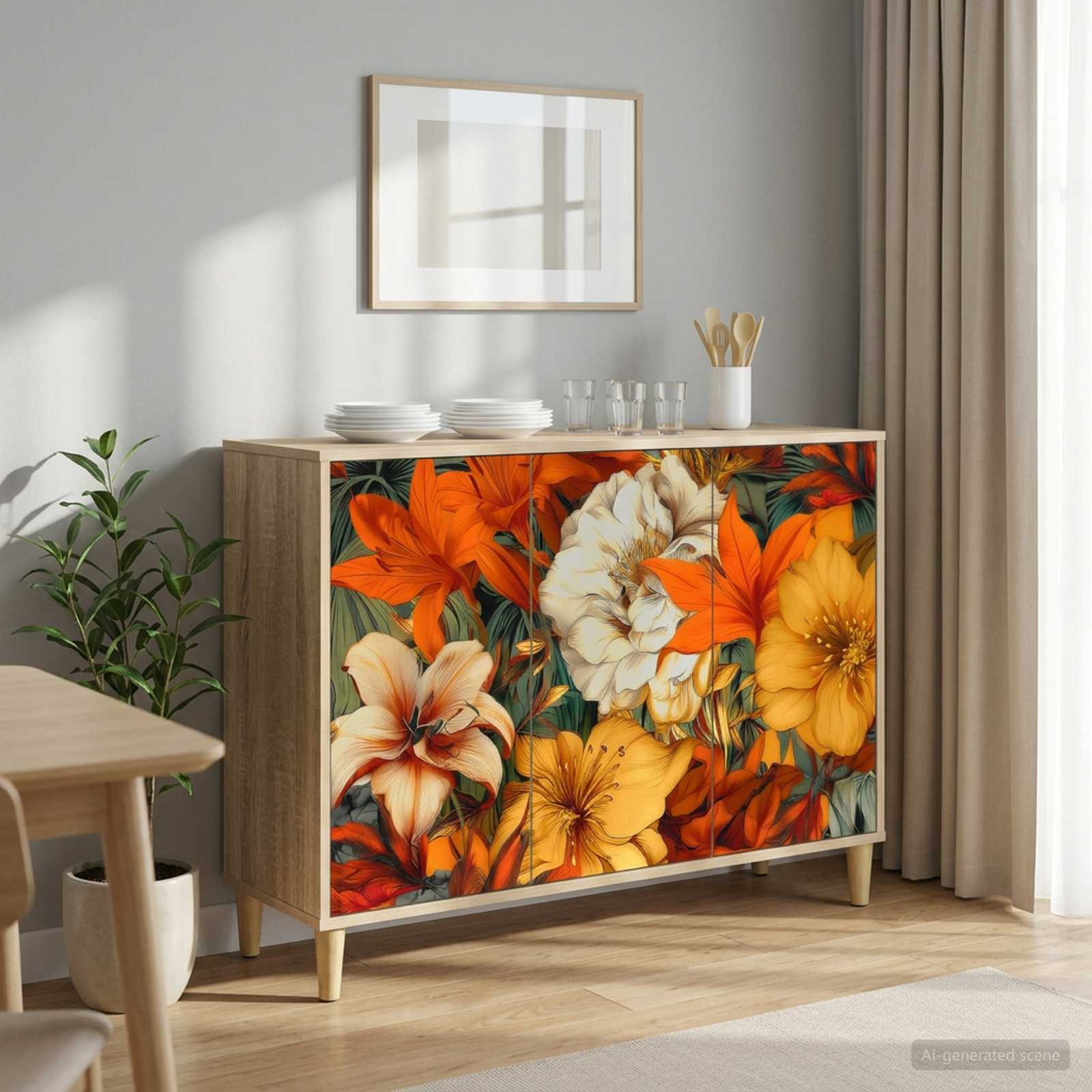 Sideboard GENNEP Sonoma 102 x 33 x 75 cm Holzwerkstoff