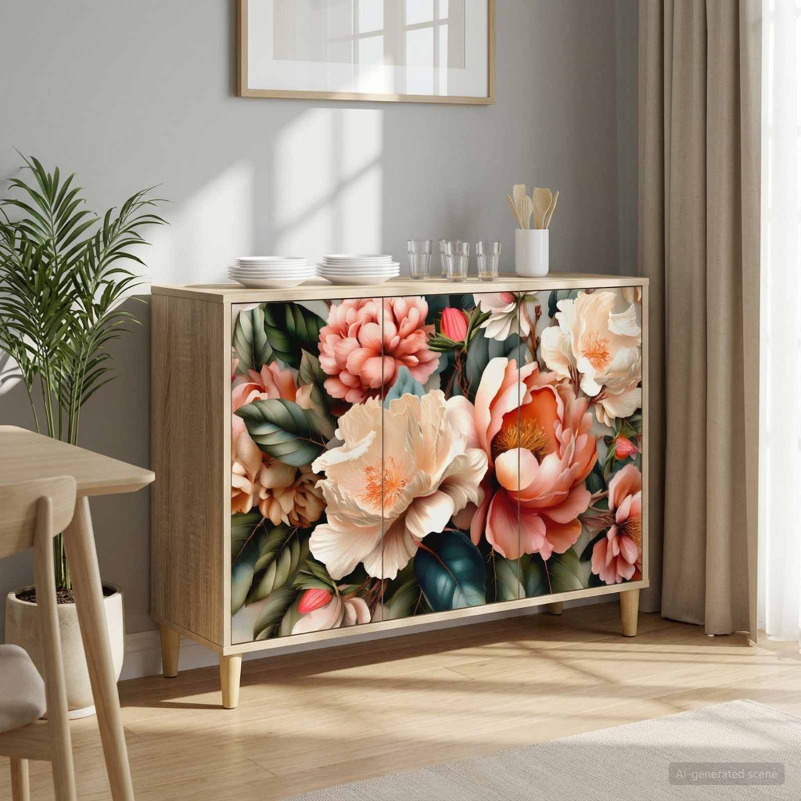 Sideboard BORNE Sonoma 102 x 33 x 75 cm Holzwerkstoff