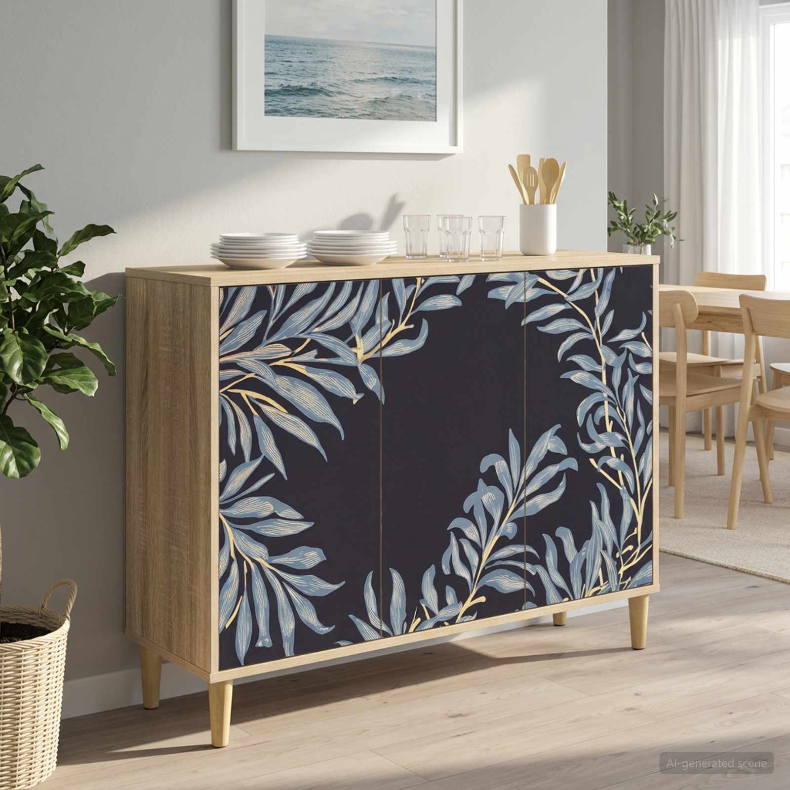 Sideboard DOKKUM Sonoma 102 x 33 x 75 cm Holzwerkstoff