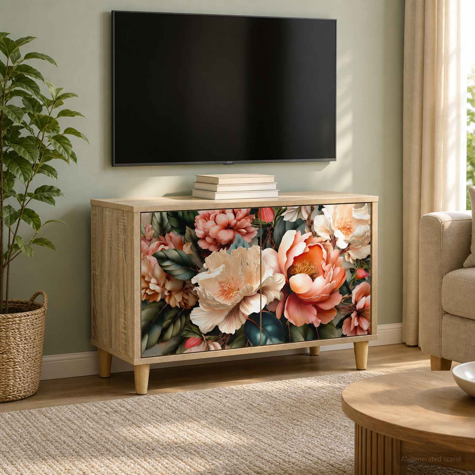 TV-Schrank BORNE 69 x 33 x 50 cm Sonoma Holzwerkstoff