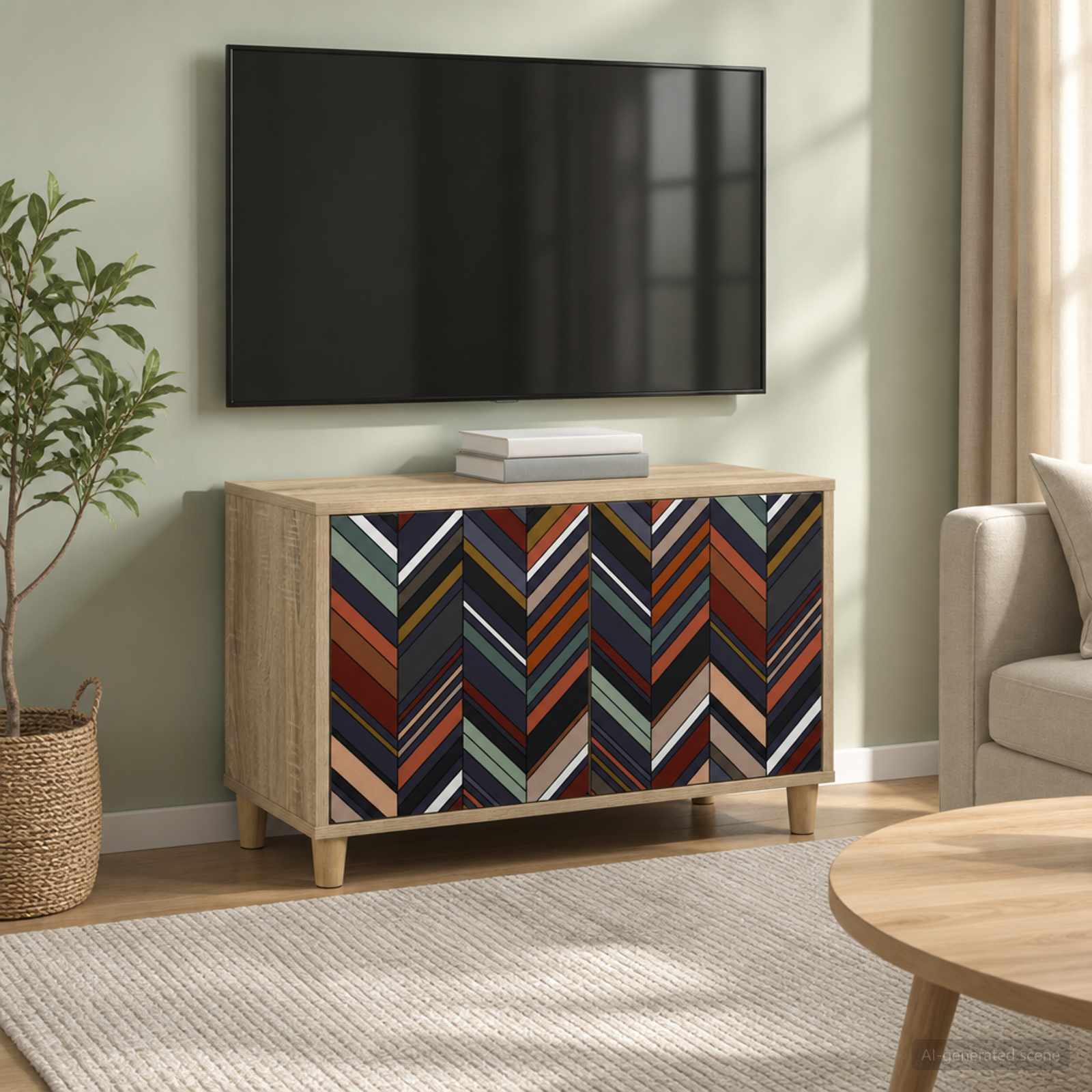 TV-Schrank OMMEN 69 x 33 x 50 cm Sonoma Holzwerkstoff