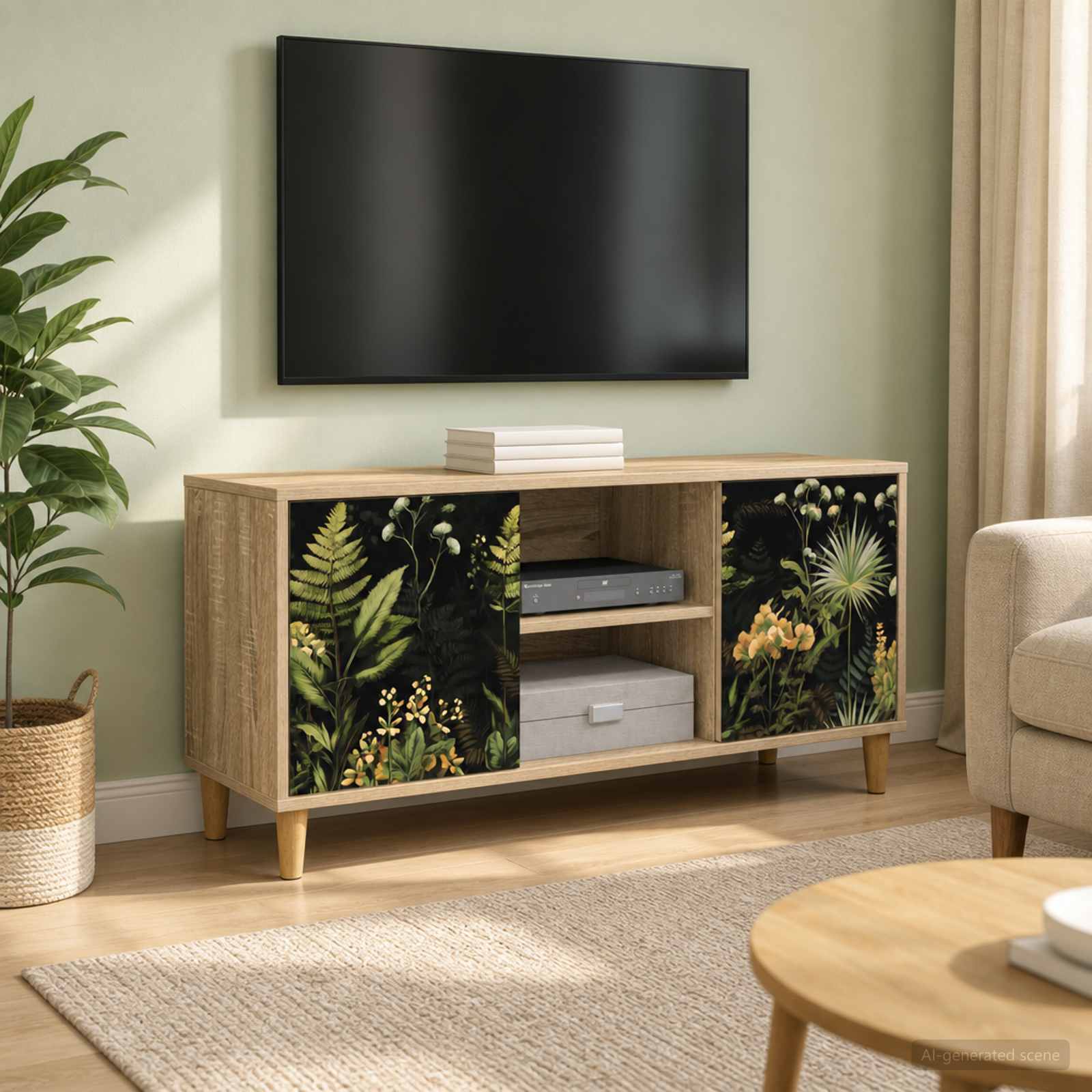 TV-Schrank RHENEN 102 x 33 x 50 cm Sonoma Holzwerkstoff