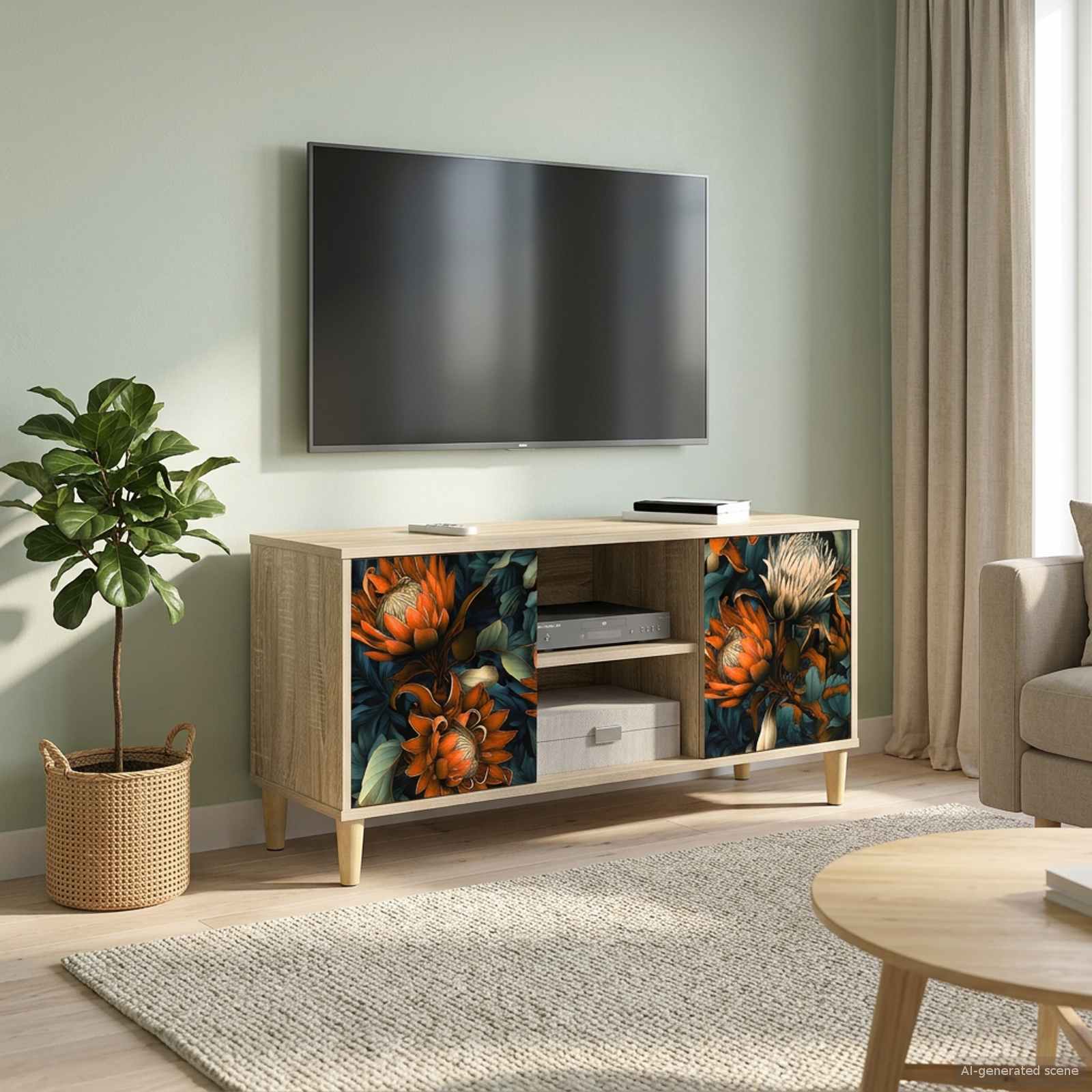 TV-Schrank LOCHEM 102 x 33 x 50 cm Sonoma Holzwerkstoff