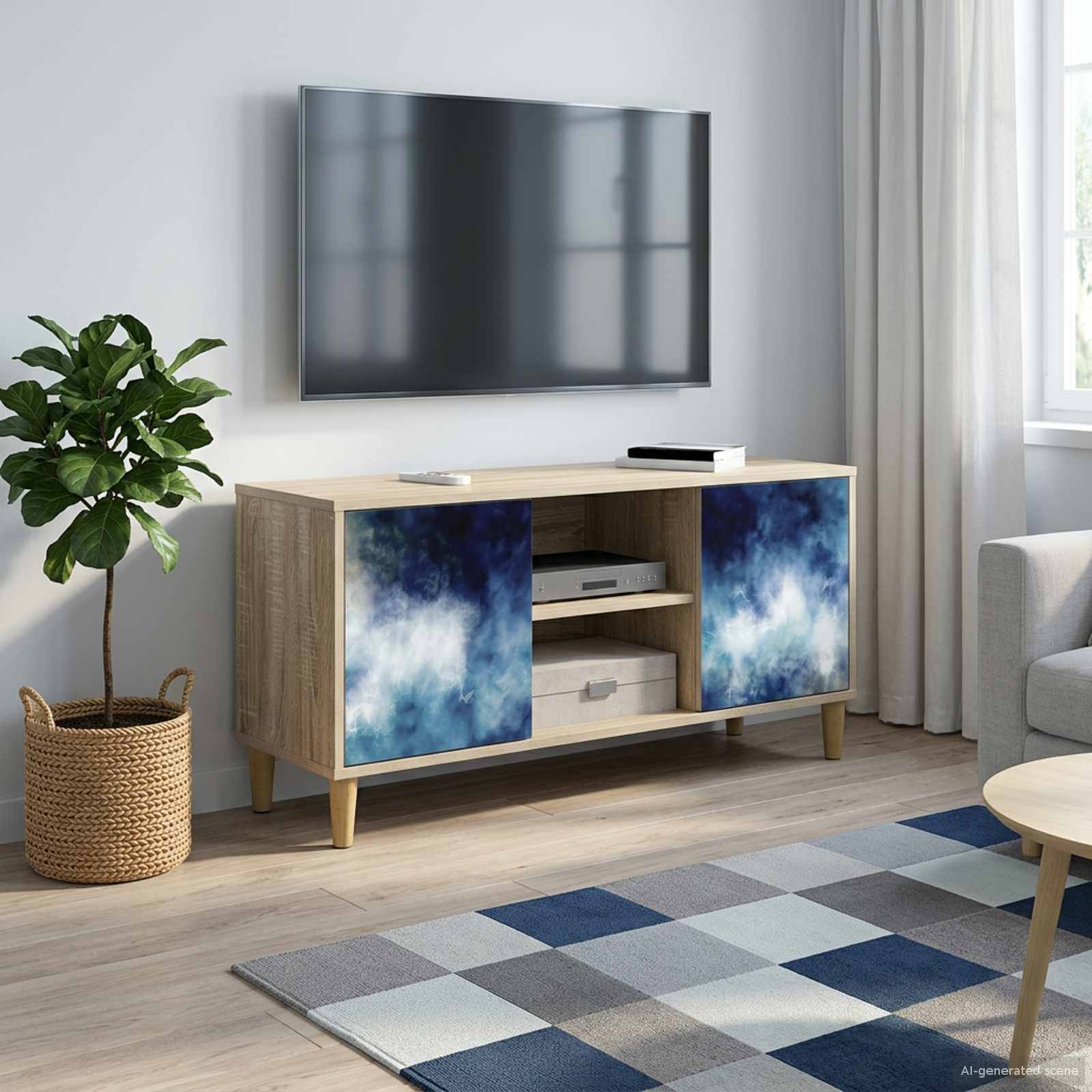 TV-Schrank RAALTE 102 x 33 x 50 cm Sonoma Holzwerkstoff