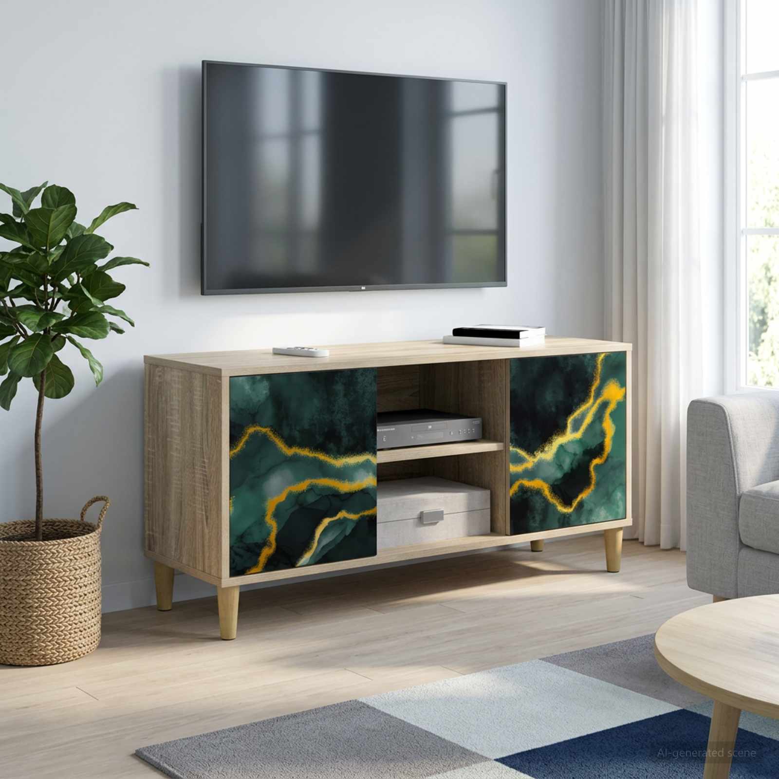 TV-Schrank WIJHE 102 x 33 x 50 cm Sonoma Holzwerkstoff