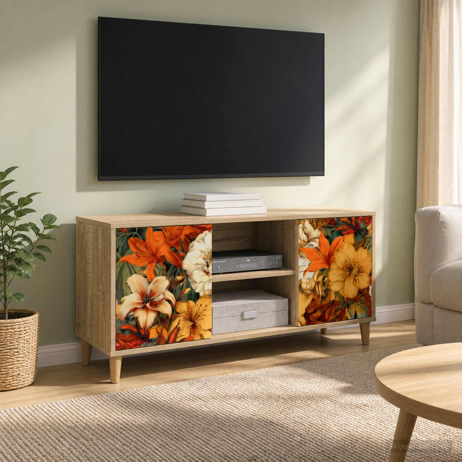 TV-Schrank GENNEP 102 x 33 x 50 cm Sonoma Holzwerkstoff