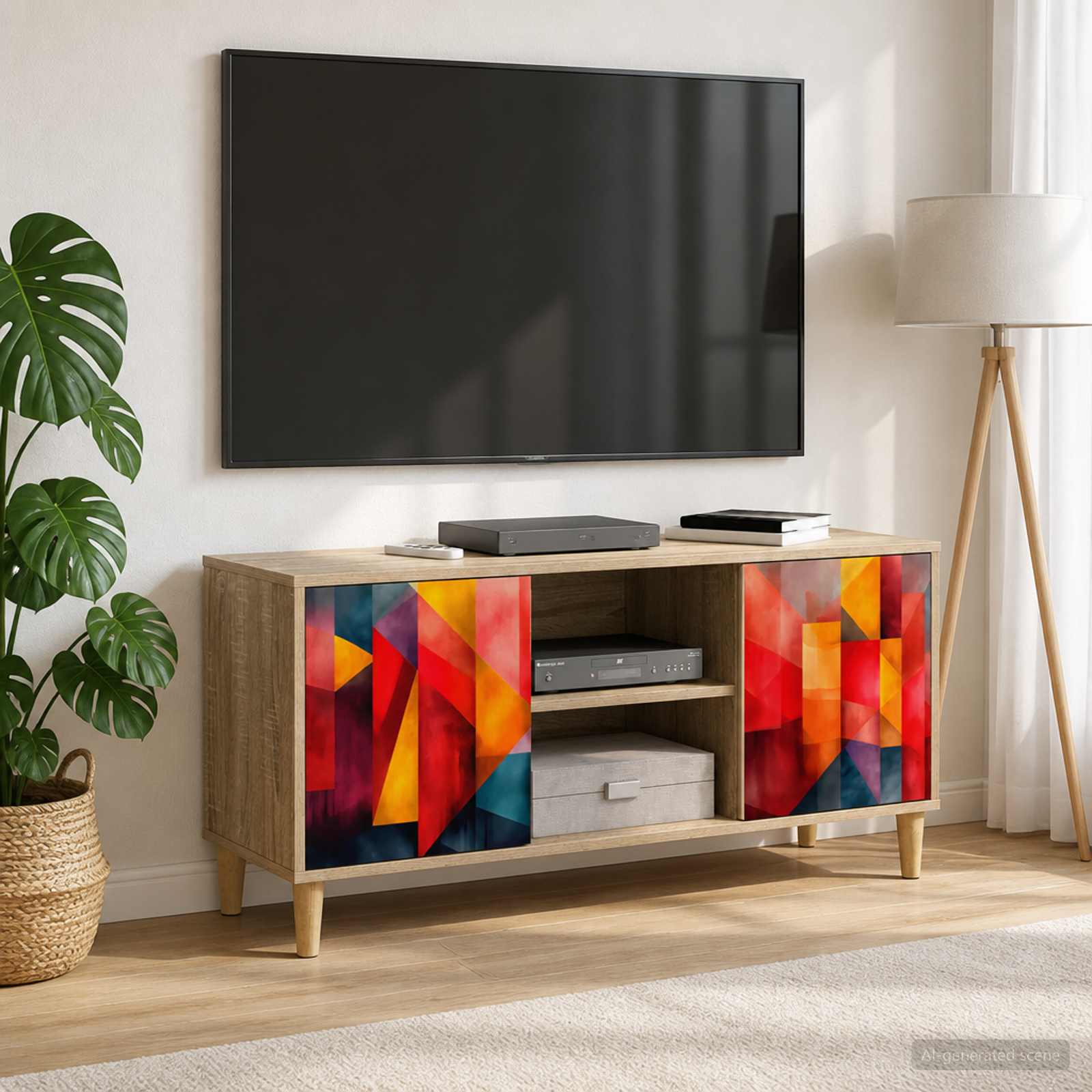 TV-Schrank HEESCH 102 x 33 x 50 cm Sonoma Holzwerkstoff