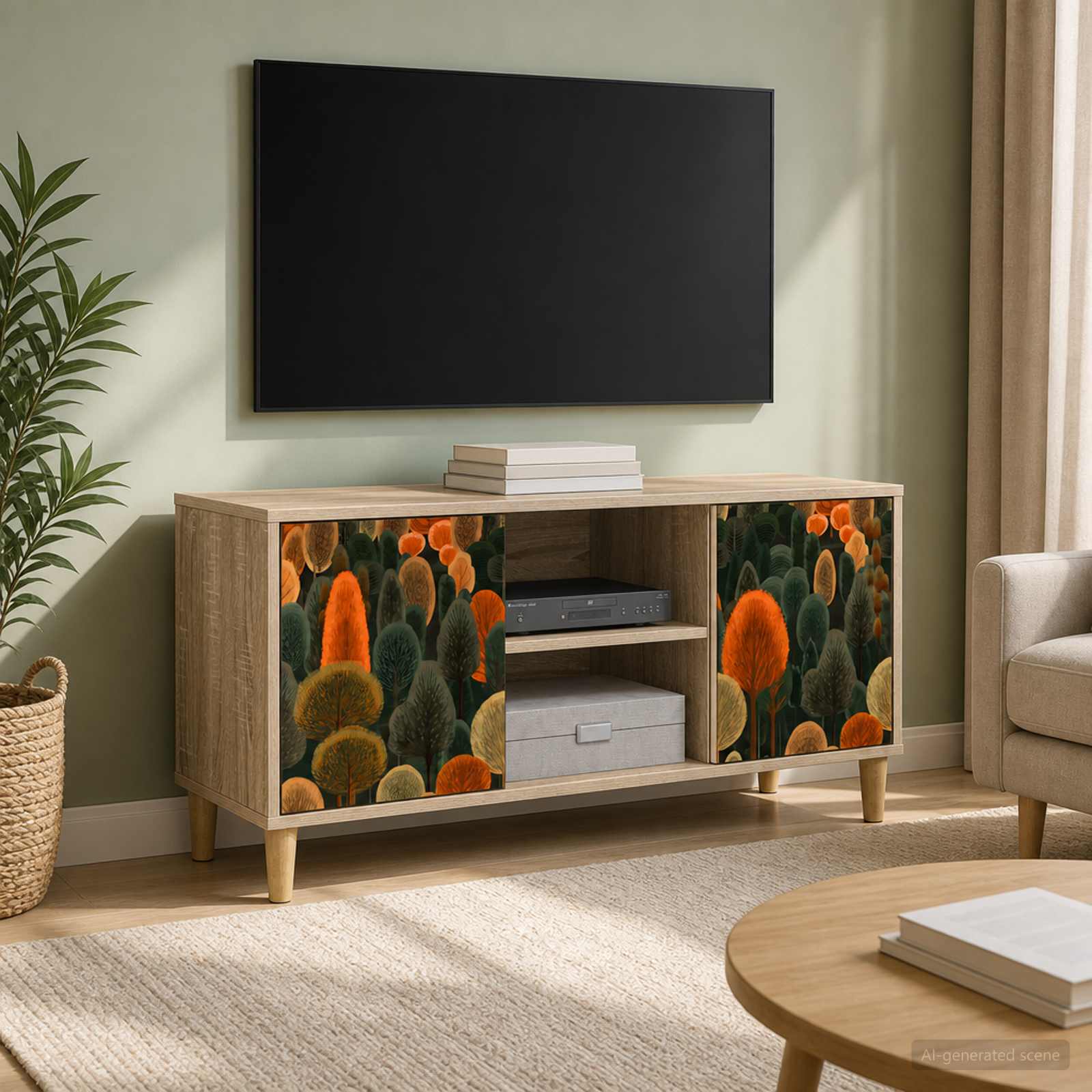 TV-Schrank ZAANDAM 102 x 33 x 50 cm Sonoma Holzwerkstoff
