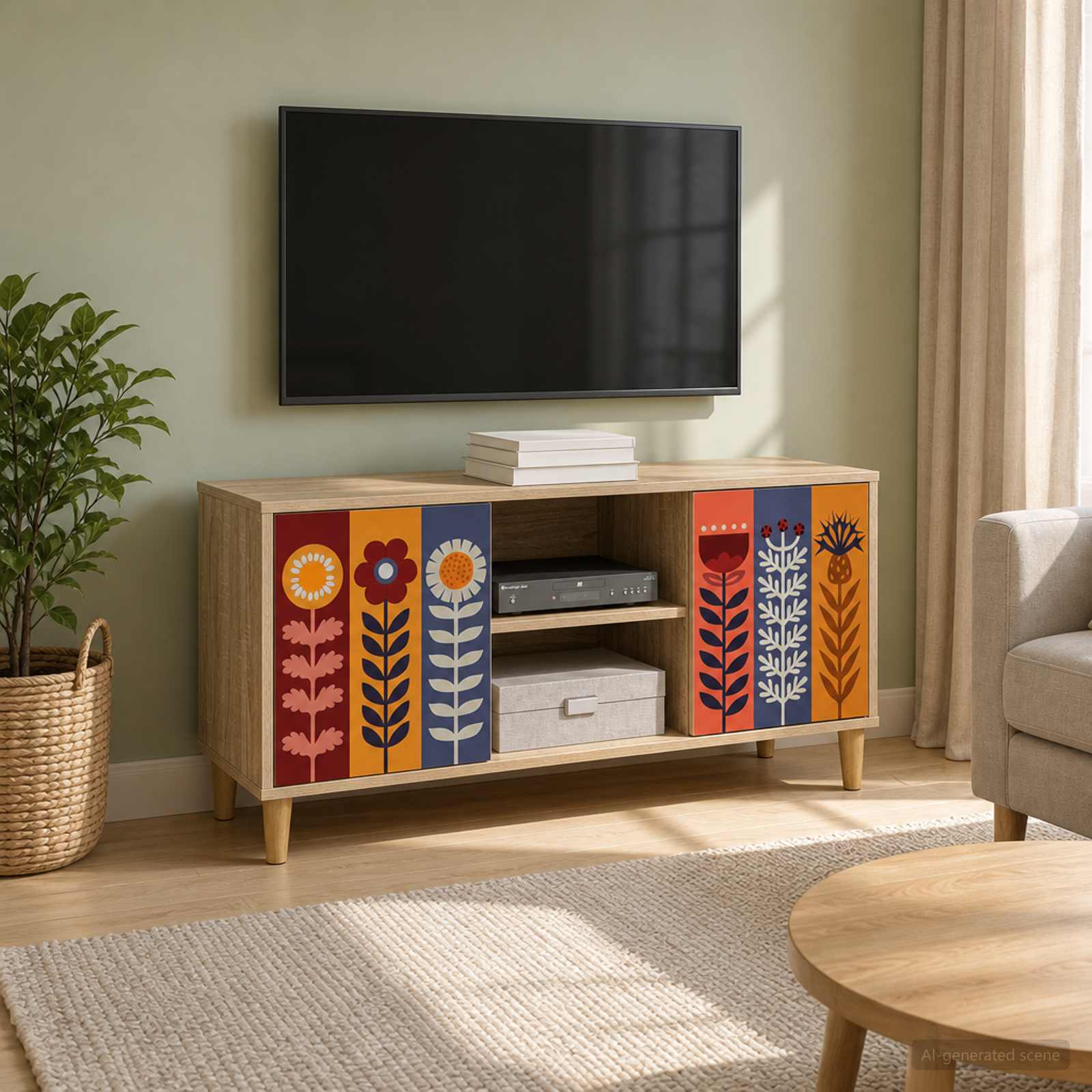 TV-Schrank ESSEN 102 x 33 x 50 cm Sonoma Holzwerkstoff