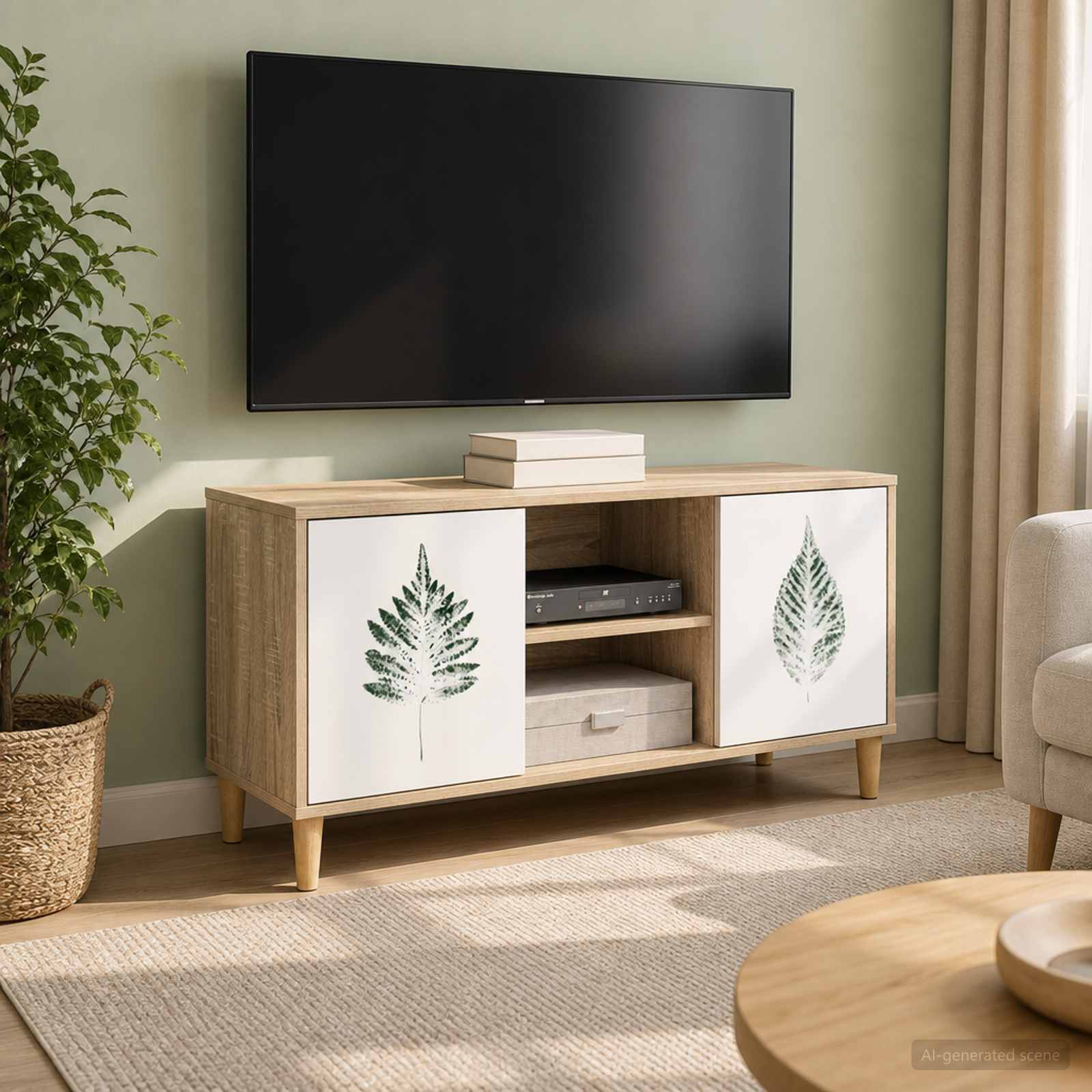 TV-Schrank HANAU 102 x 33 x 50 cm Sonoma Holzwerkstoff
