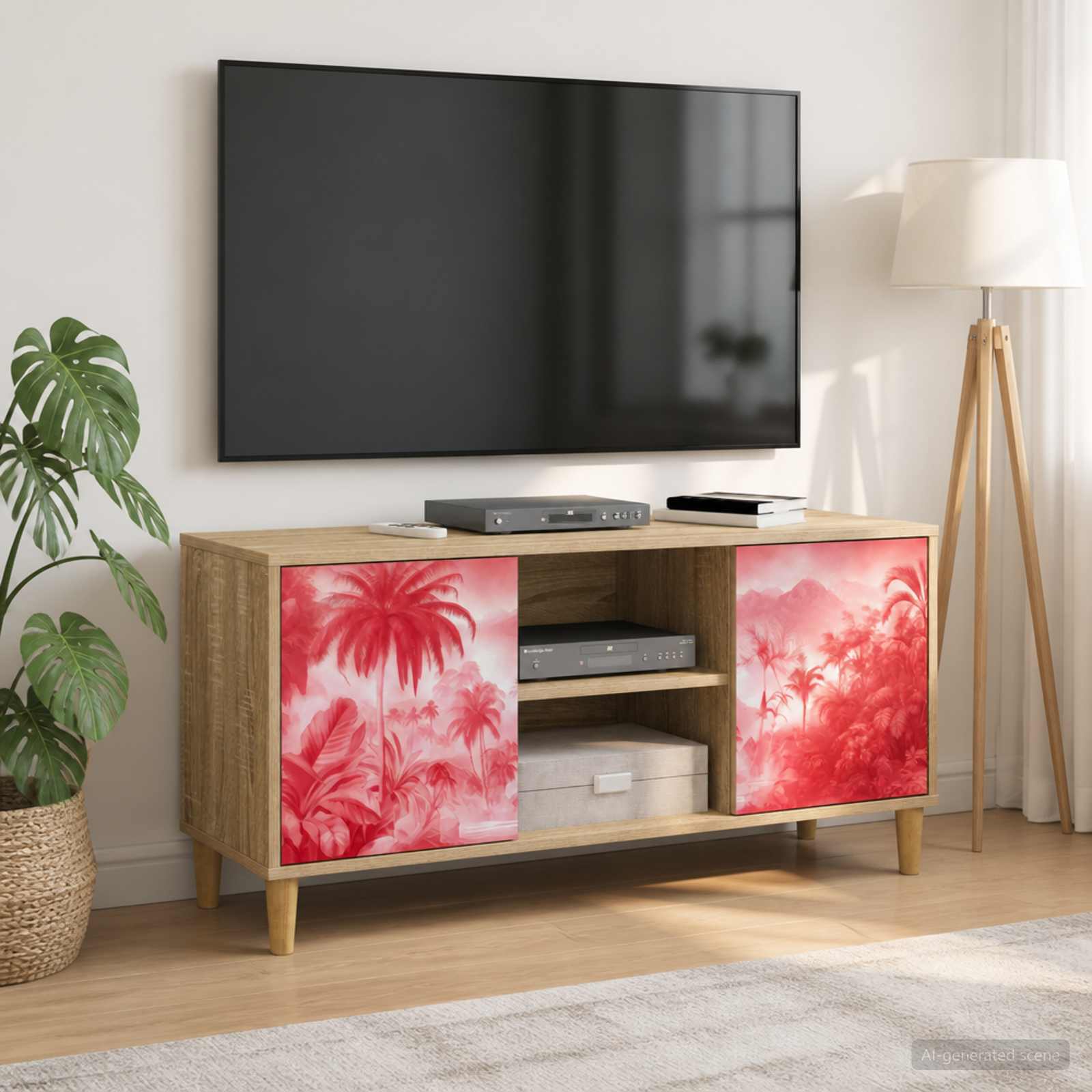 TV-Schrank AACHEN 102 x 33 x 50 cm Sonoma Holzwerkstoff