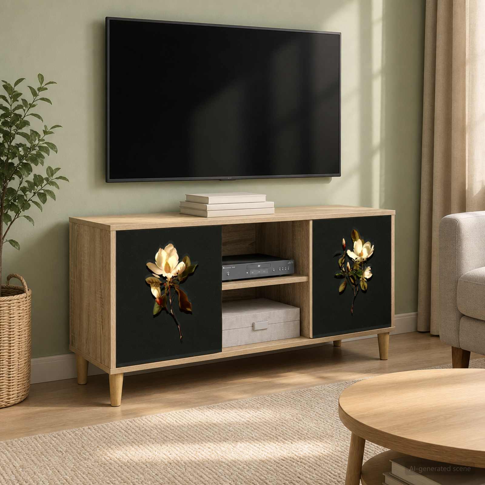 TV-Schrank BREMEN 102 x 33 x 50 cm Sonoma Holzwerkstoff
