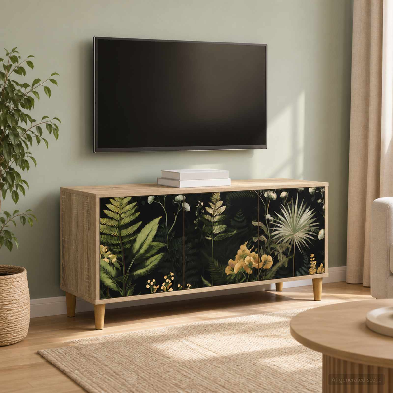 TV-Schrank RHENEN 102 x 33 x 50 cm Sonoma Holzwerkstoff
