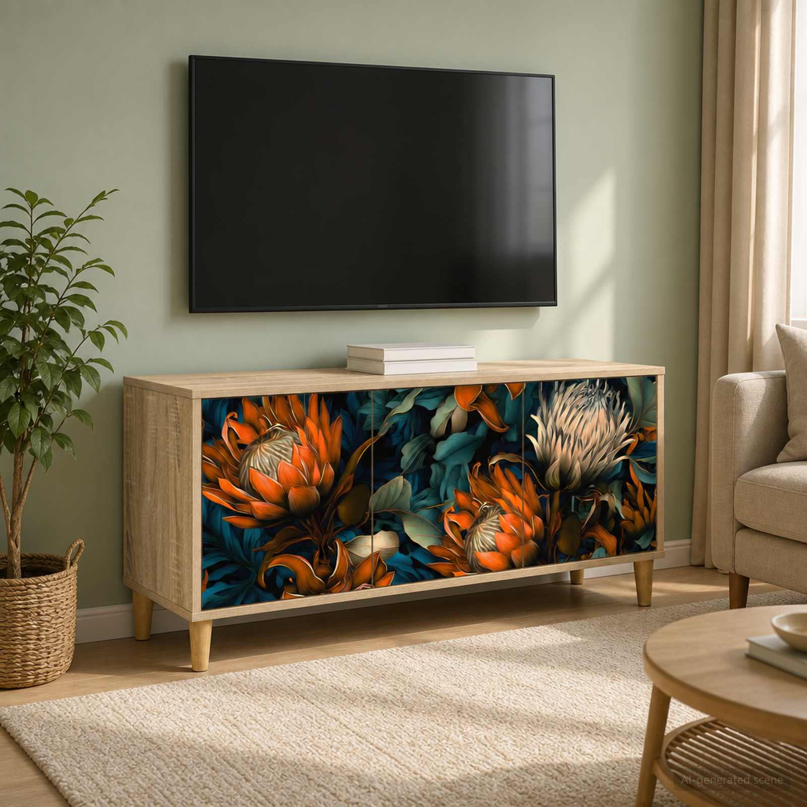 TV-Schrank LOCHEM 102 x 33 x 50 cm Sonoma Holzwerkstoff