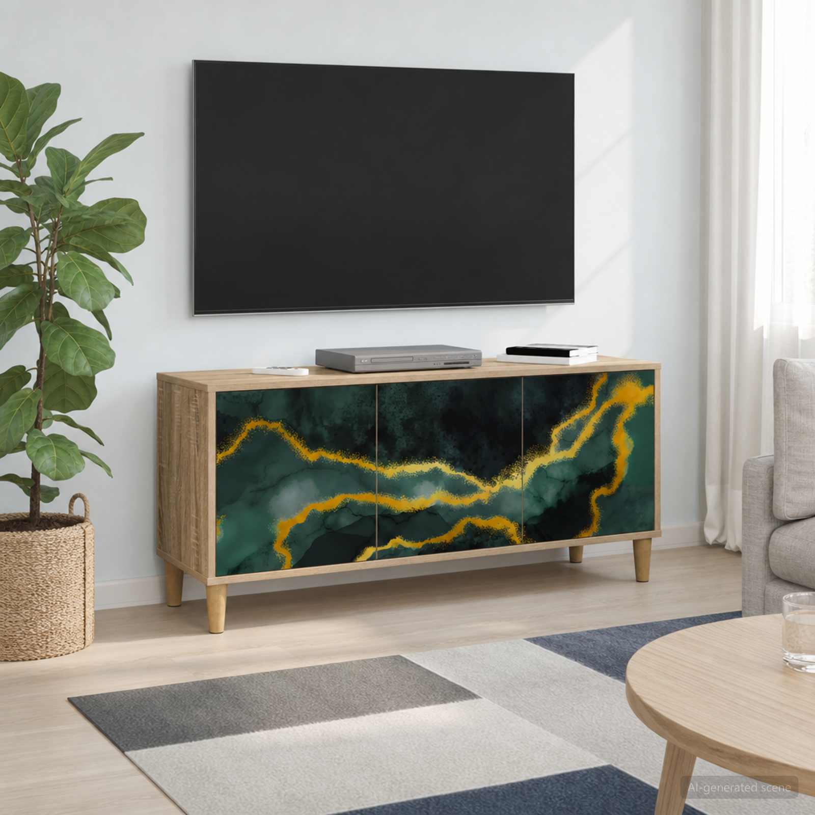 TV-Schrank WIJHE 102 x 33 x 50 cm Sonoma Holzwerkstoff