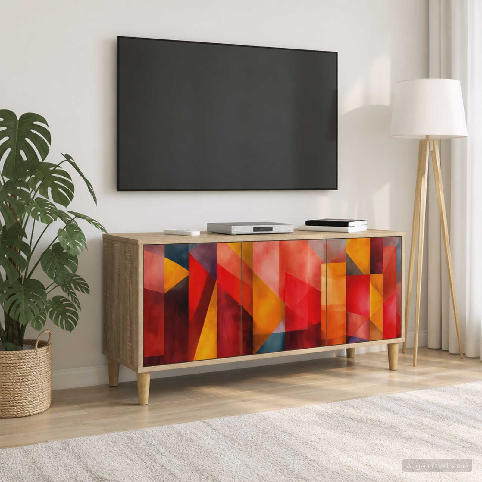 TV-Schrank HEESCH 102 x 33 x 50 cm Sonoma Holzwerkstoff