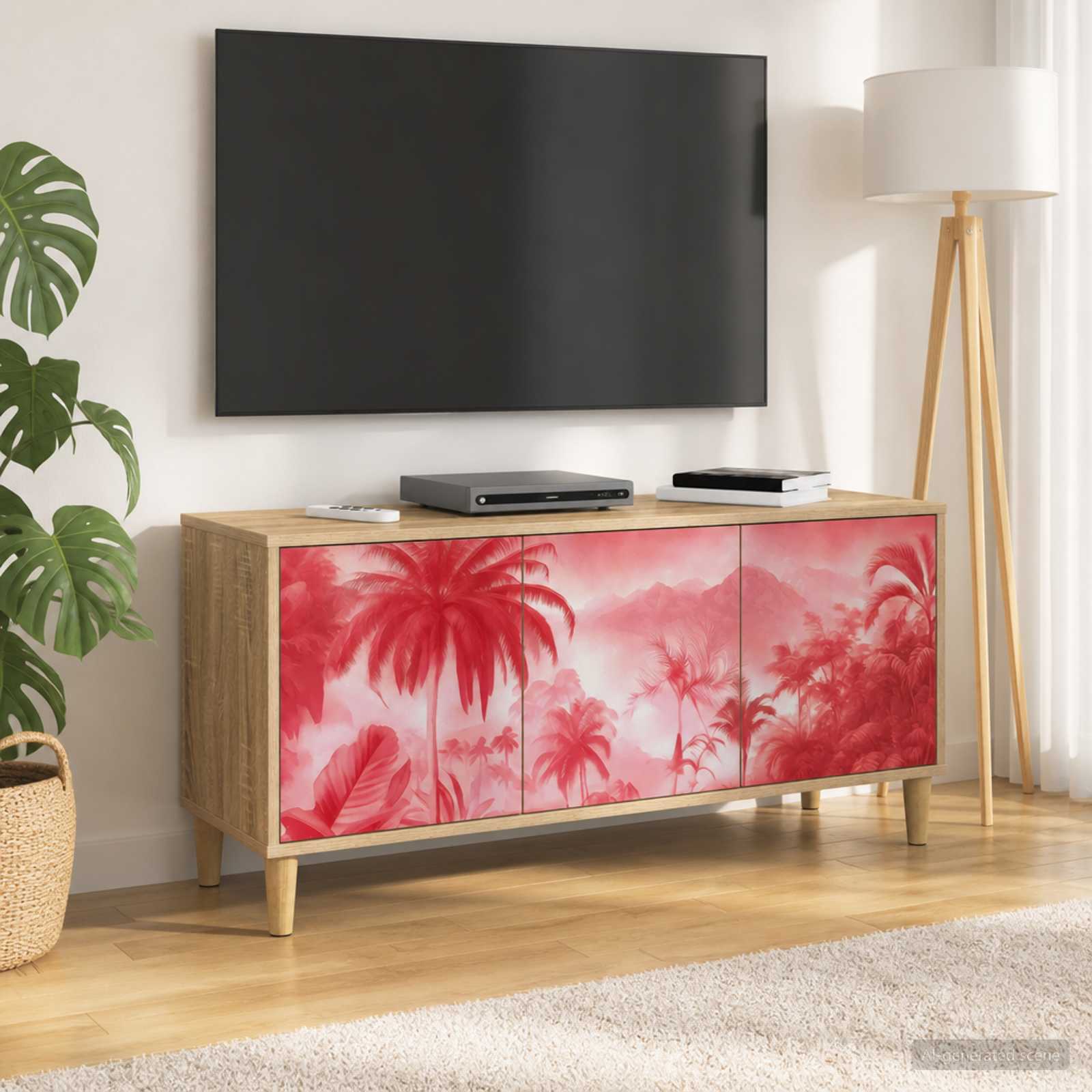 TV-Schrank AACHEN 102 x 33 x 50 cm Sonoma Holzwerkstoff