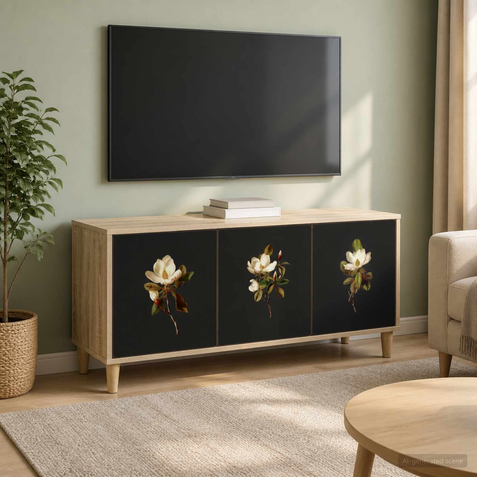 TV-Schrank BREMEN 102 x 33 x 50 cm Sonoma Holzwerkstoff