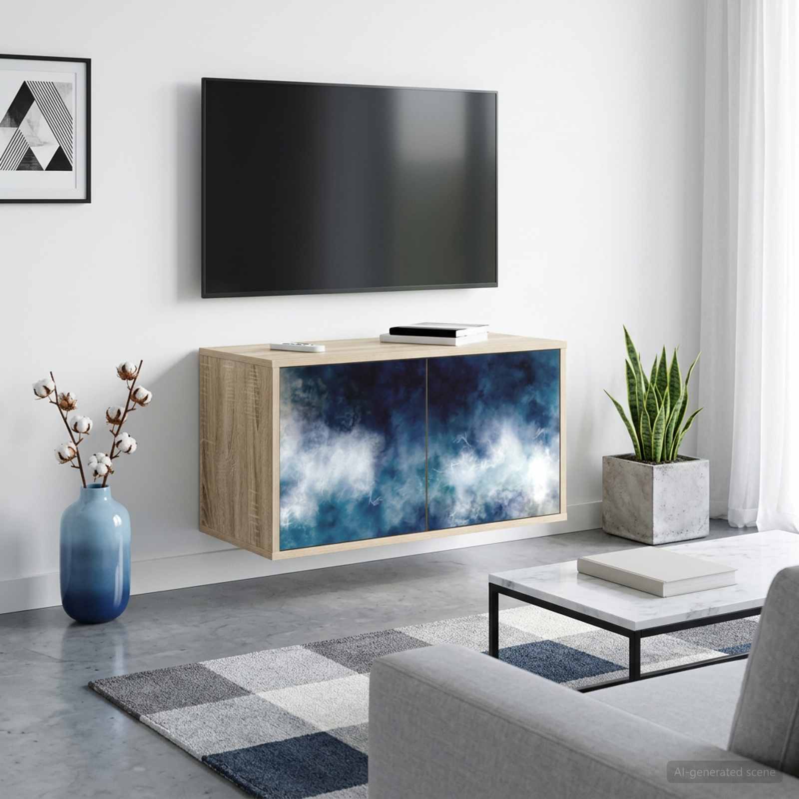Wandmontierter TV-Schrank RAALTE 69 x 33 x 40 cm Sonoma-Eiche
