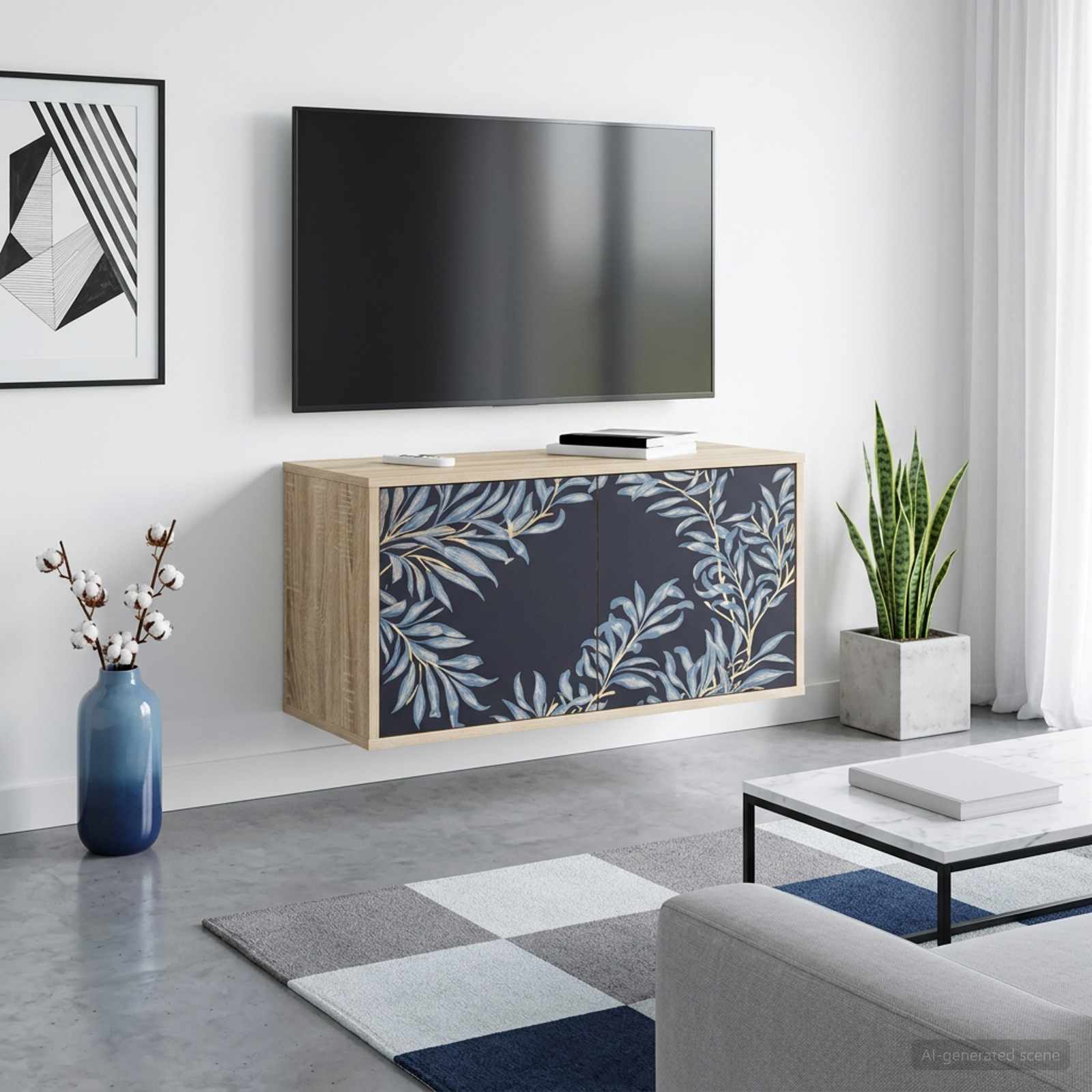 Wandmontierter TV-Schrank DOKKUM 69 x 33 x 40 cm Sonoma-Eiche
