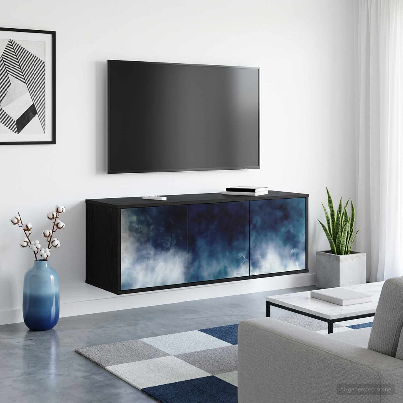 Wandmontierter TV-Schrank RAALTE 102 x 33 x 40 cm Holzwerkstoff