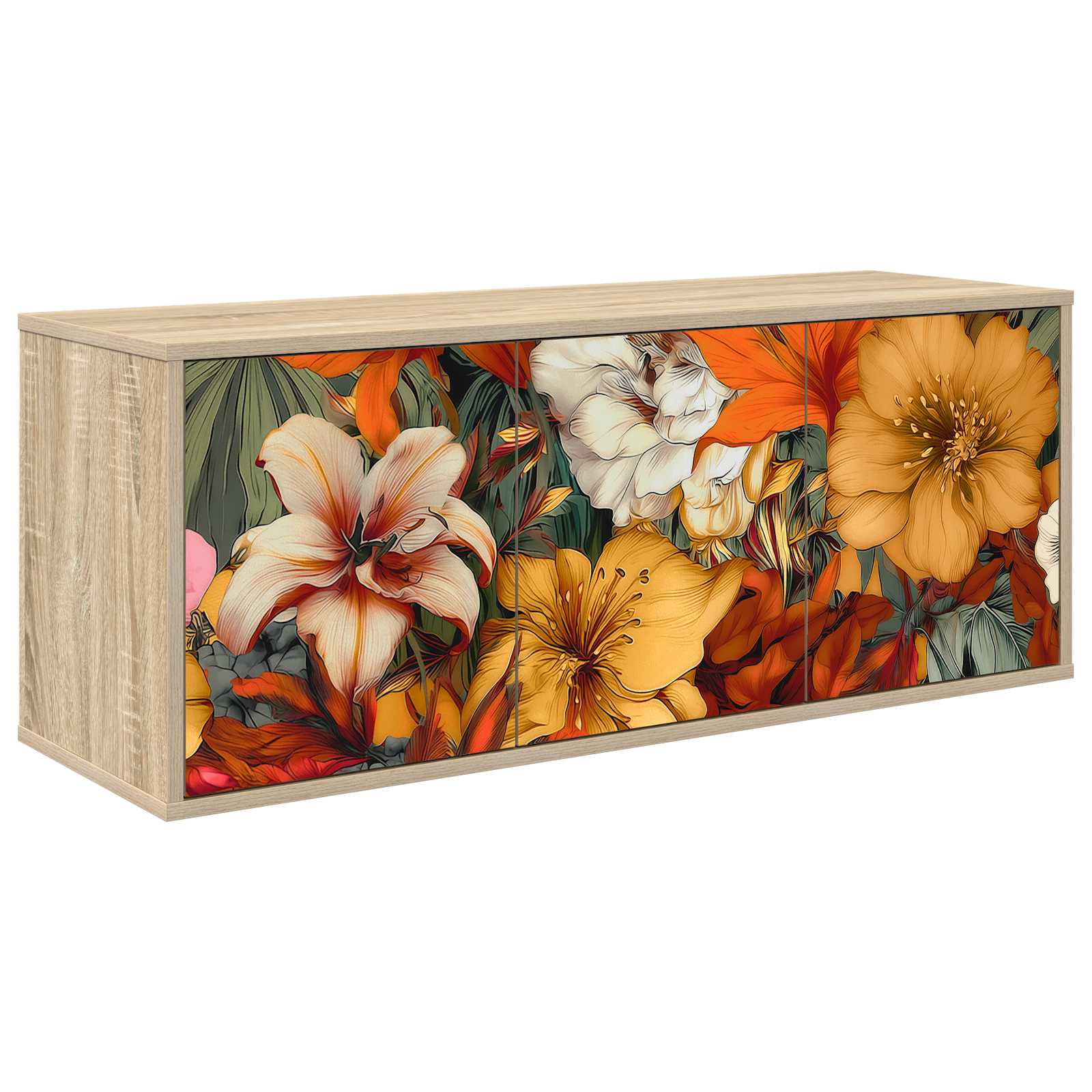 Wandmontierter TV-Schrank GENNEP 102 x 33 x 40 cm Sonoma-Eiche