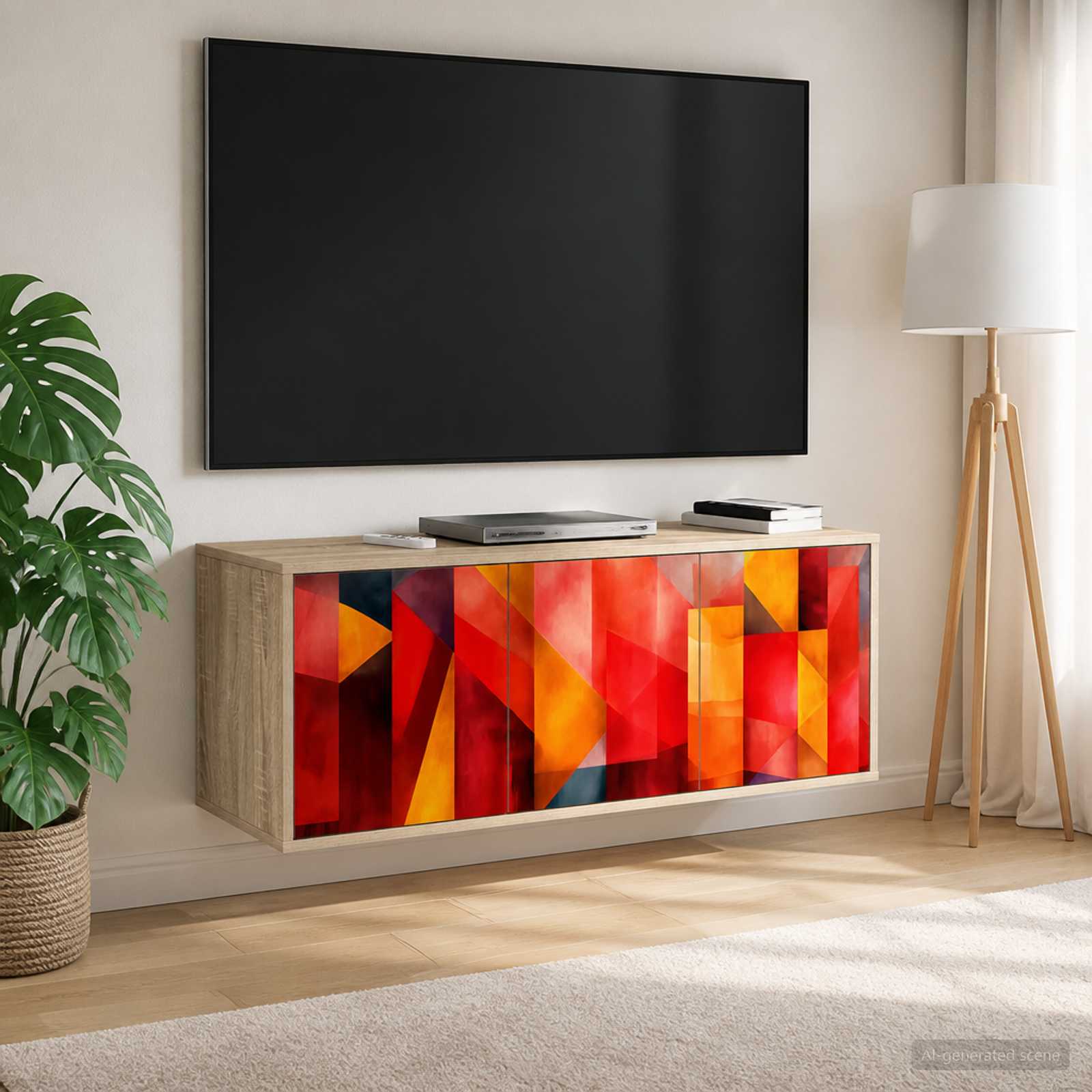 Wandmontierter TV-Schrank HEESCH 102 x 33 x 40 cm Sonoma-Eiche