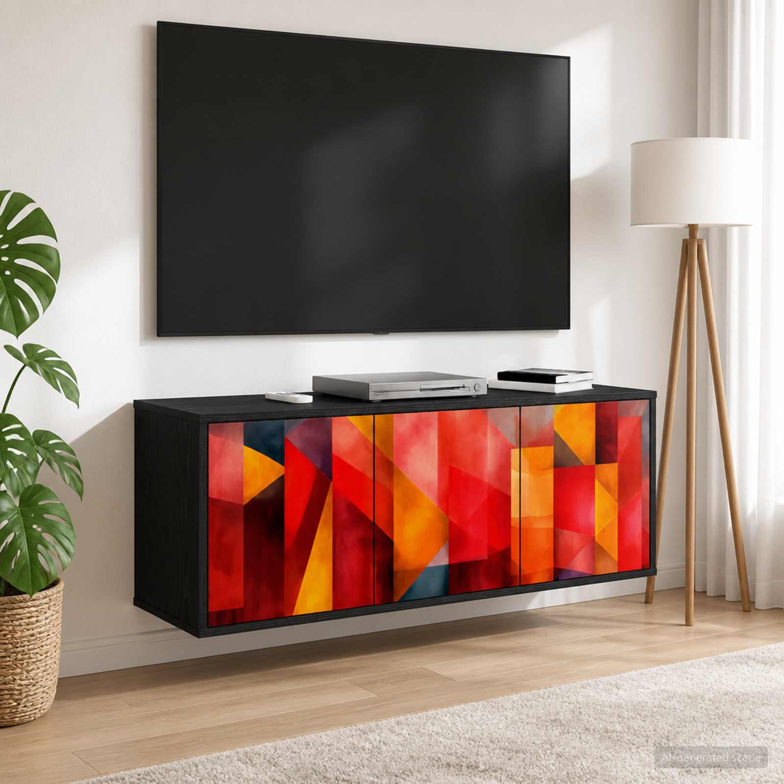 Wandmontierter TV-Schrank HEESCH 102 x 33 x 40 cm Holzwerkstoff