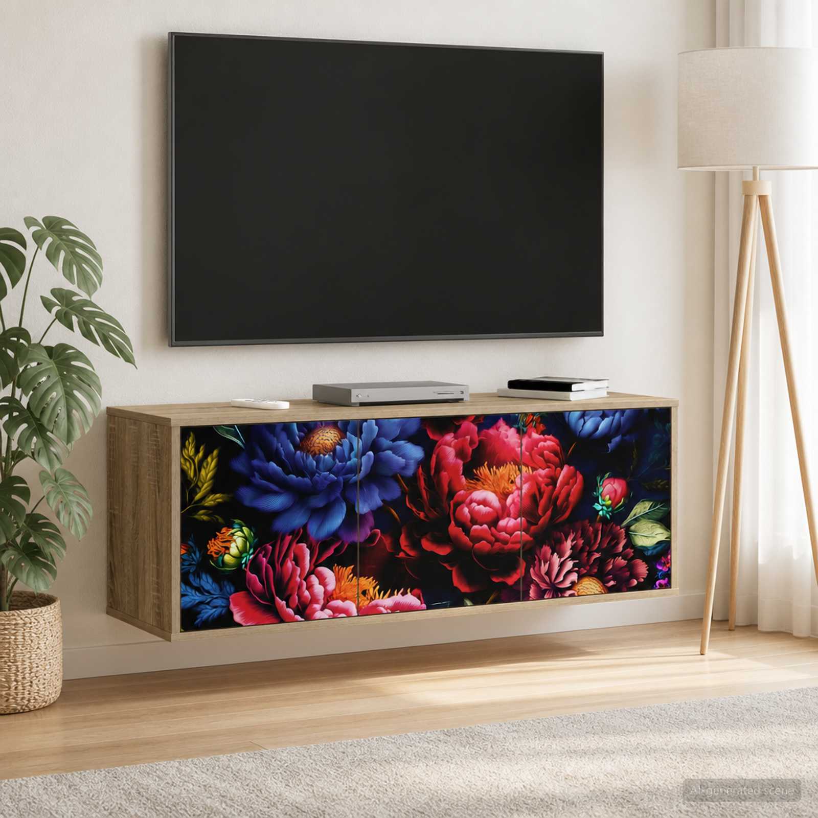Wandmontierter TV-Schrank KIEL 102 x 33 x 40 cm Sonoma-Eiche