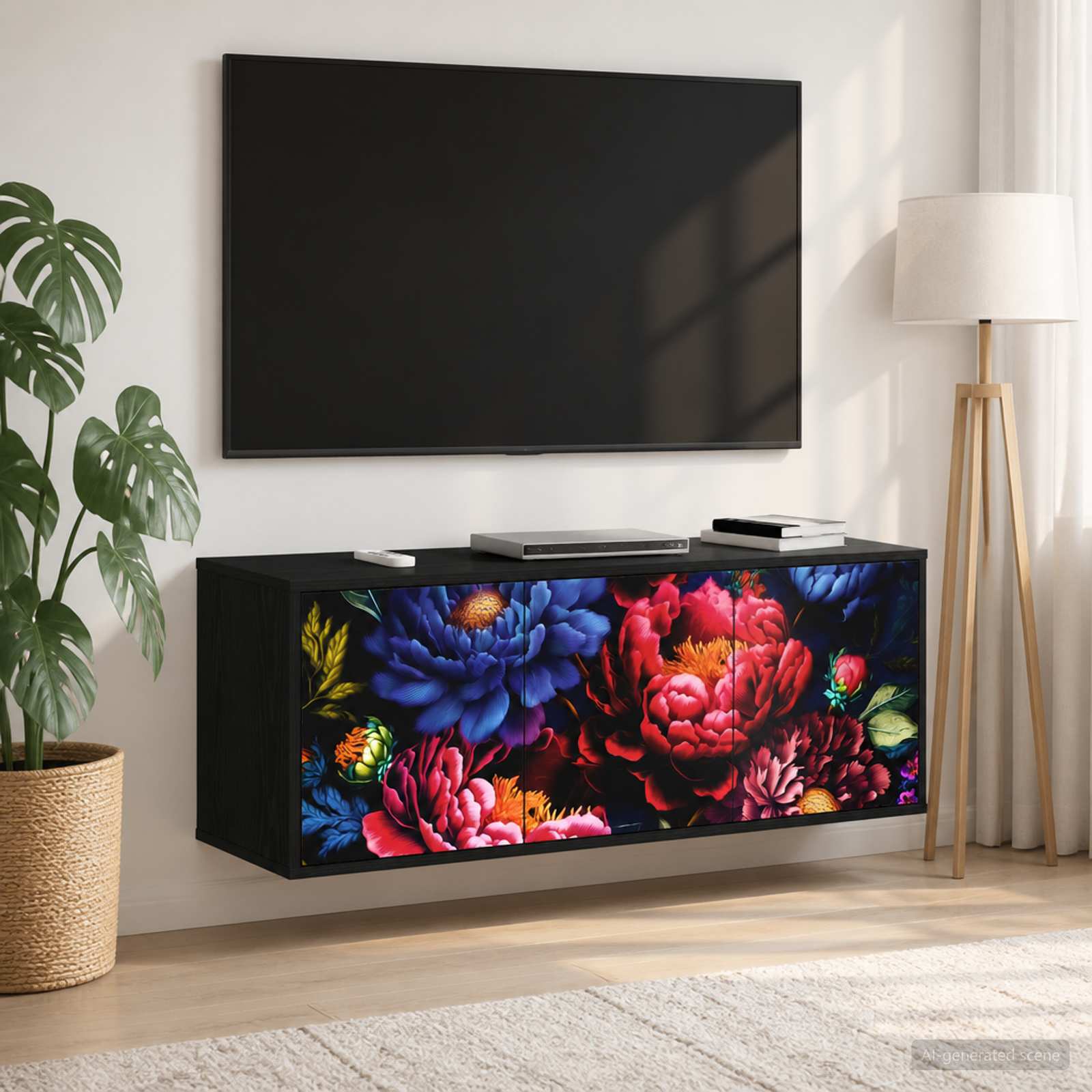 Wandmontierter TV-Schrank KIEL 102 x 33 x 40 cm Holzwerkstoff