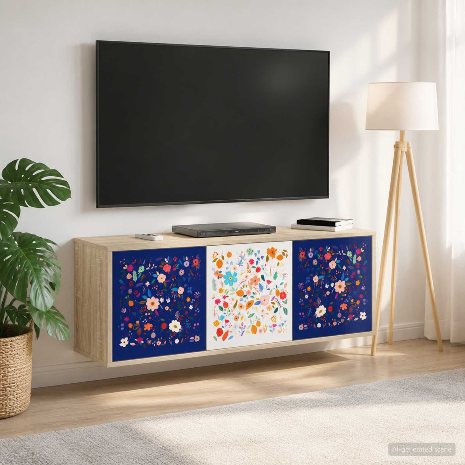 Wandmontierter TV-Schrank MAINZ 102 x 33 x 40 cm Sonoma-Eiche