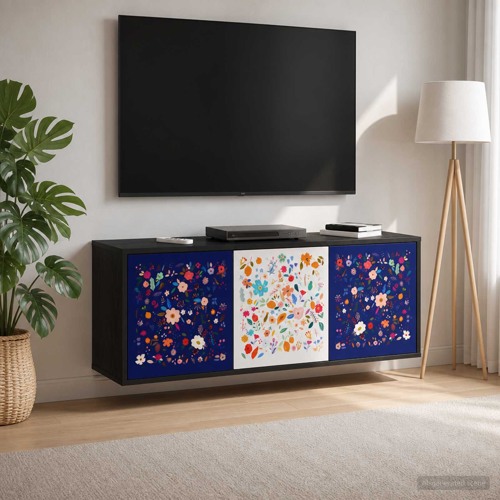 Wandmontierter TV-Schrank MAINZ 102 x 33 x 40 cm Holzwerkstoff