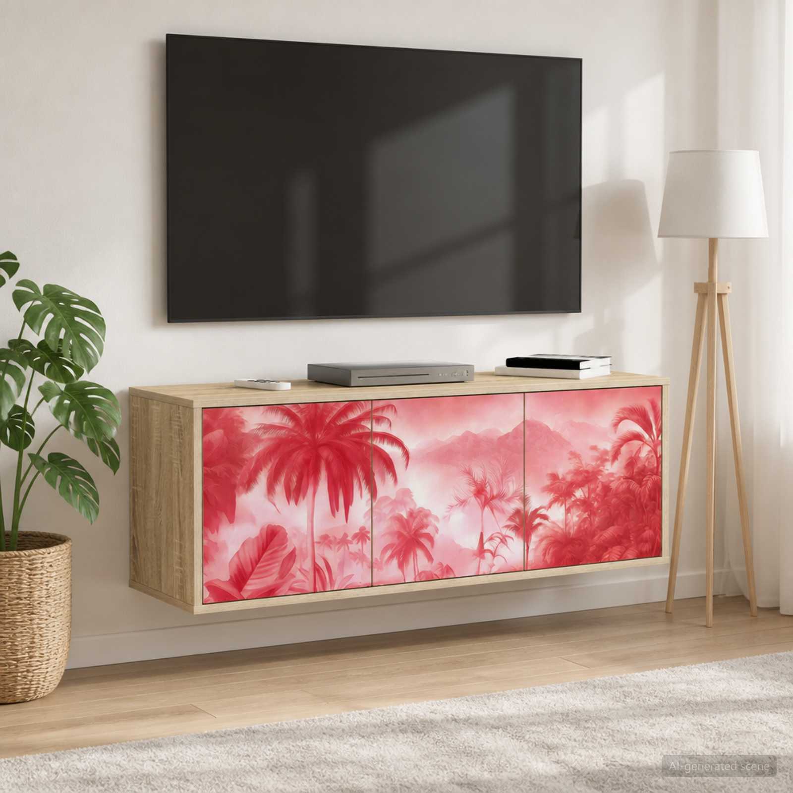 Wandmontierter TV-Schrank AACHEN 102 x 33 x 40 cm Sonoma-Eiche