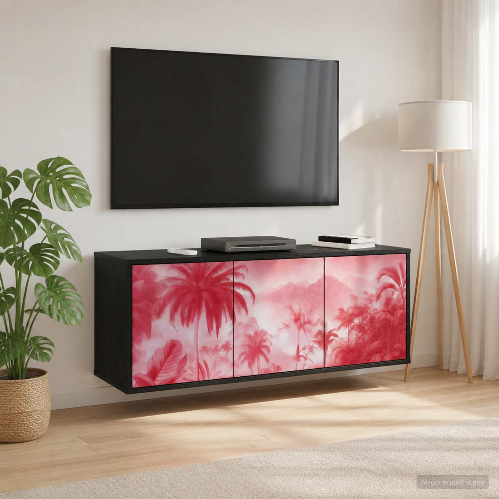 Wandmontierter TV-Schrank AACHEN 102 x 33 x 40 cm Holzwerkstoff