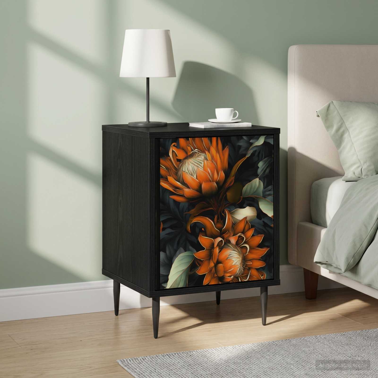 Nachttisch LOCHEM 2 Stk. Schwarz Eichen-Optik 36 x 33 x 51 cm
