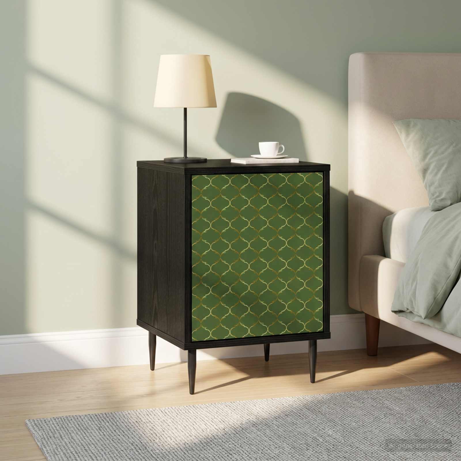 Nachttisch GELEEN 2 stk. Schwarz Eichen-Optik 36 x 33 x 51 cm