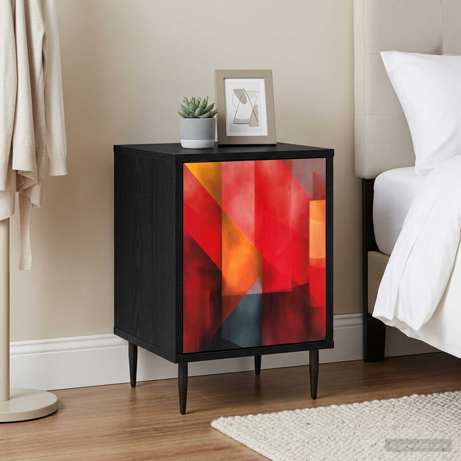 Nachttisch HEESCH 2 stk. Schwarz Eichen-Optik 36 x 33 x 51 cm