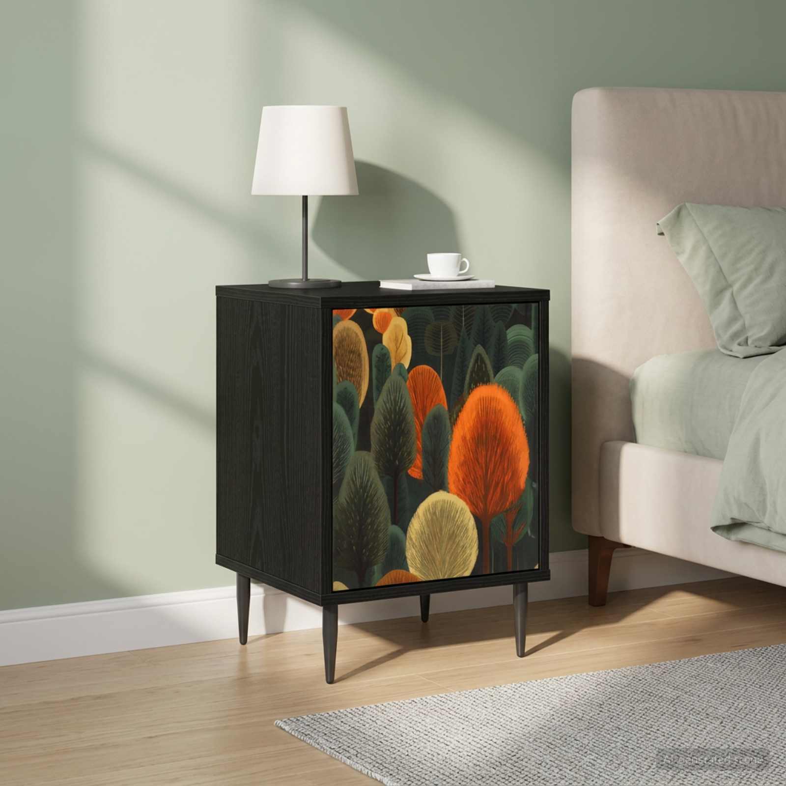 Nachttisch ZAANDAM 2 stk. Schwarz Eichen-Optik 36 x 33 x 51 cm