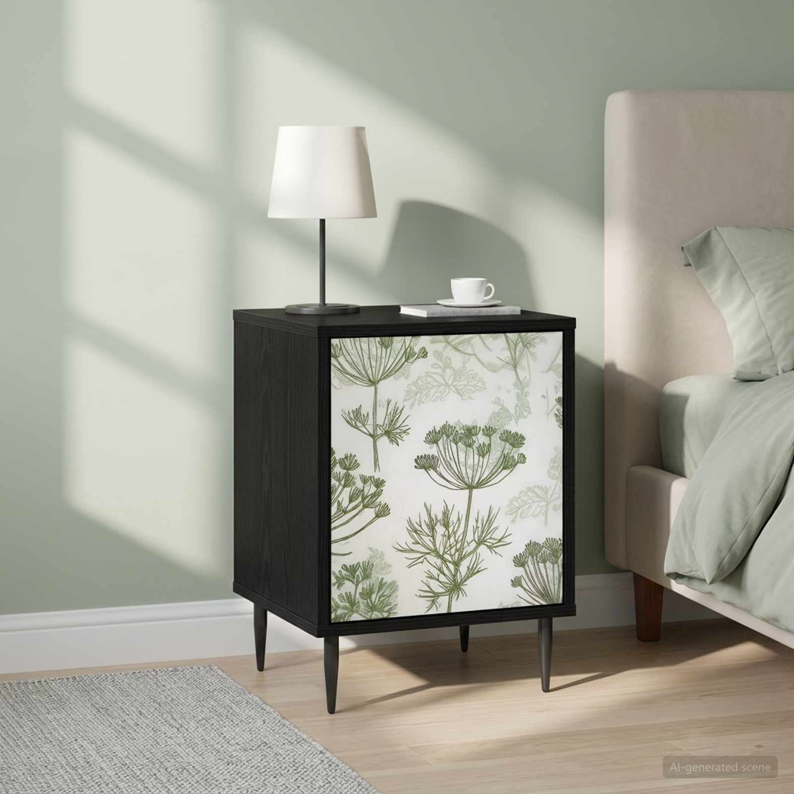 Nachttisch GOTHA 2 stk. Schwarz Eichen-Optik 36 x 33 x 51 cm