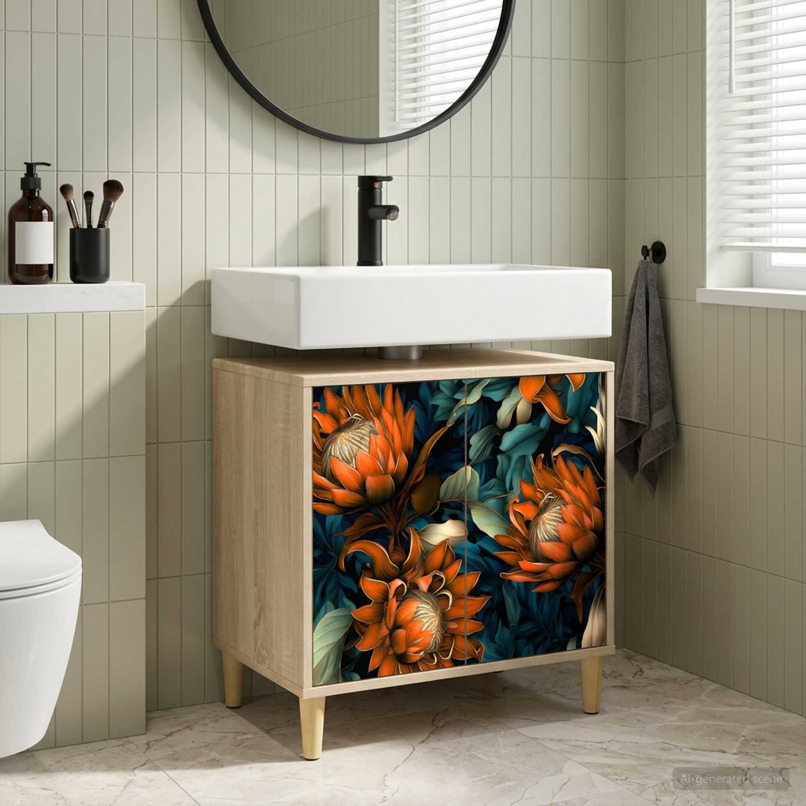 Badezimmerschrank LOCHEM Sonoma 60 x 40 x 60 cm Holzwerkstoff