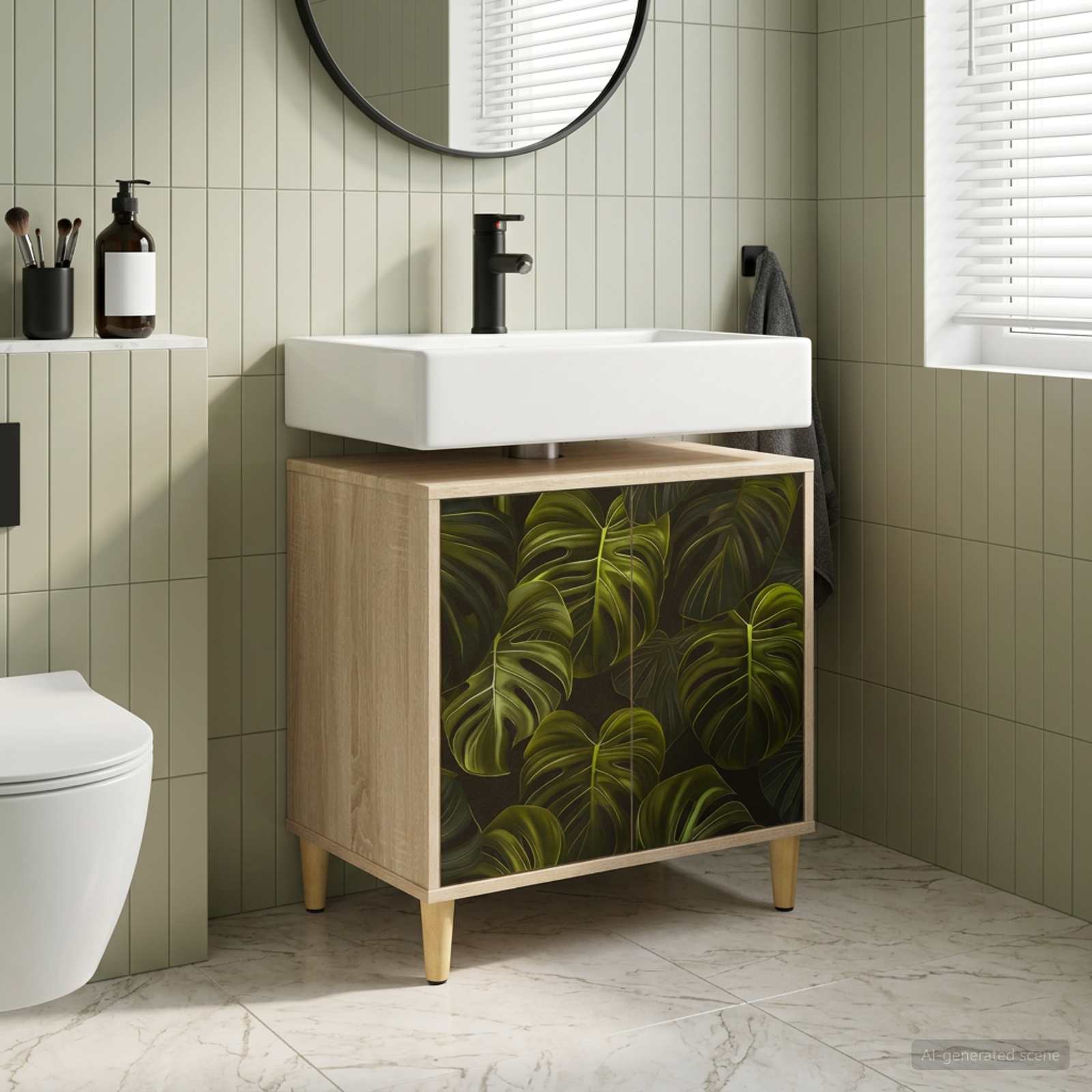 Badezimmerschrank ELBURG Sonoma 60 x 40 x 60 cm Holzwerkstoff